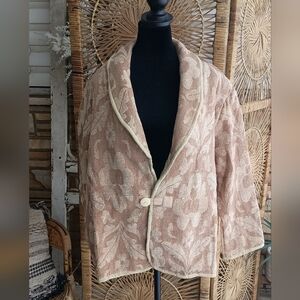 NWT Neo Nostalgia Floral Beige Women's Jacket 100% Cotton_large